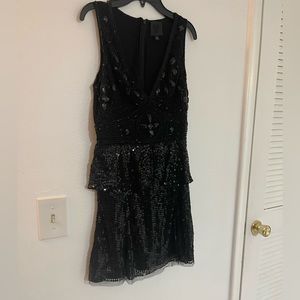 Anna Sui Black mini dress w rhinestones Size 2
